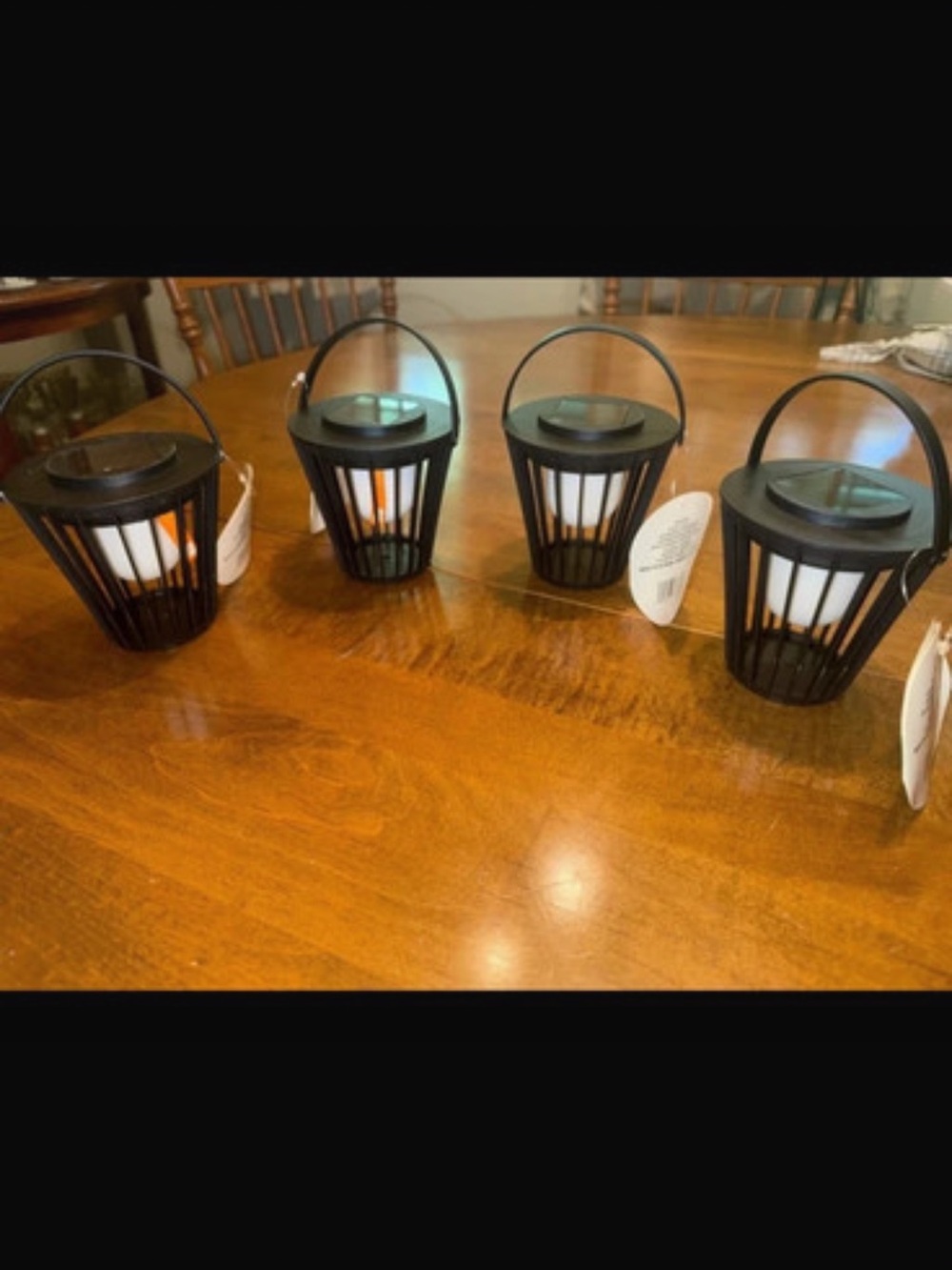 Black Solar Lantern Set - Modern Hanging Home Accent